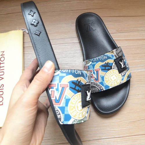 Louis Vuitton Womens Mens Shoes Slippers Sandals Flip Flop Luxury Brand WATERFRONT MULE with Original Box