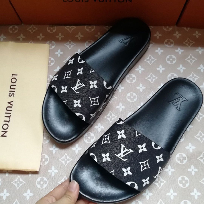 Louis Vuitton Womens Mens Shoes Slippers Sandals Flip Flop Luxury Brand WATERFRONT MULE with Original Box
