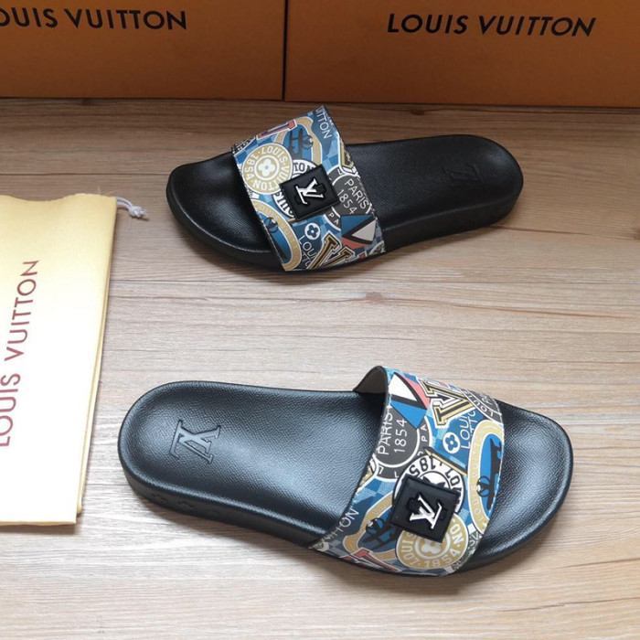 Louis Vuitton Womens Mens Shoes Slippers Sandals Flip Flop Luxury Brand WATERFRONT MULE with Original Box