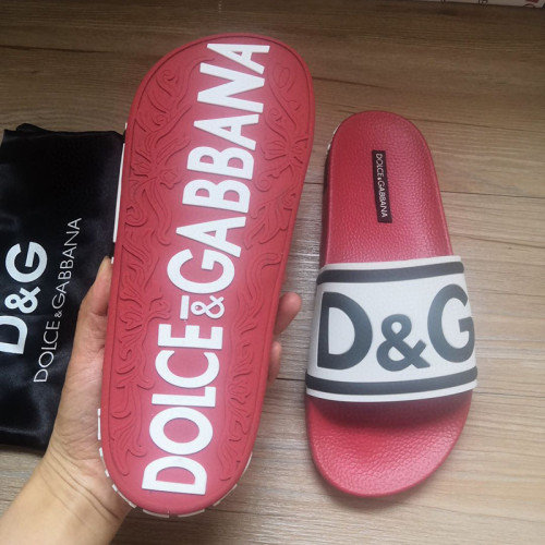 Dolce&Gabbana Womens Mens Shoes Sandals Milano Slides In Rubber And Calfskin Luxury Sandals Beach Wear with Original Box Slippers