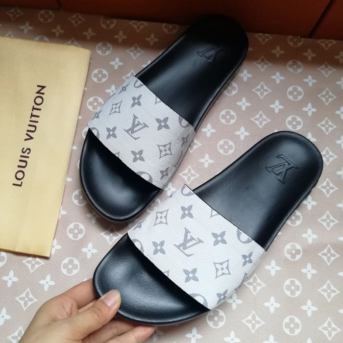 Louis Vuitton Womens Mens Shoes Slippers Sandals Flip Flop Luxury Brand WATERFRONT MULE with Original Box