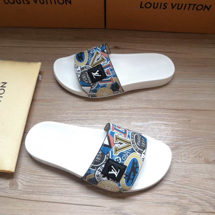 Louis Vuitton Womens Mens Shoes Slippers Sandals Flip Flop Luxury Brand WATERFRONT MULE with Original Box