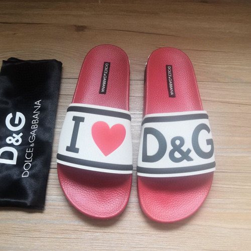 Dolce&Gabbana Womens Mens Shoes Sandals Milano Slides In Rubber And Calfskin Luxury Sandals Beach Wear with Original Box Slippers