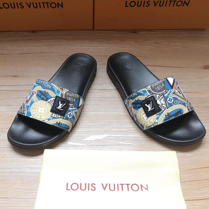 Louis Vuitton Womens Mens Shoes Slippers Sandals Flip Flop Luxury Brand WATERFRONT MULE with Original Box