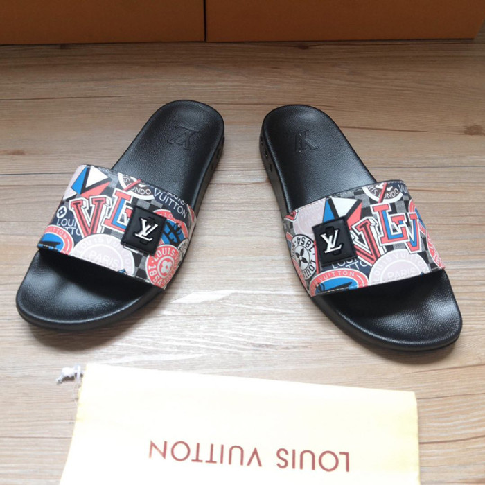 Louis Vuitton Womens Mens Shoes Slippers Sandals Flip Flop Luxury Brand WATERFRONT MULE with Original Box