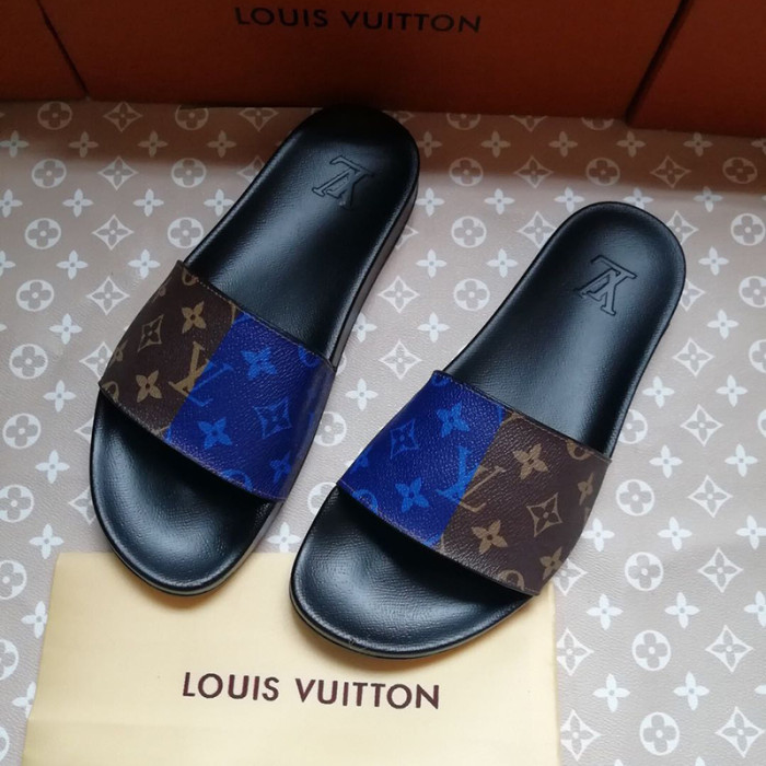 Louis Vuitton Womens Mens Shoes Slippers Sandals Flip Flop Luxury Brand WATERFRONT MULE with Original Box