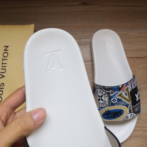 Louis Vuitton Womens Mens Shoes Slippers Sandals Flip Flop Luxury Brand WATERFRONT MULE with Original Box