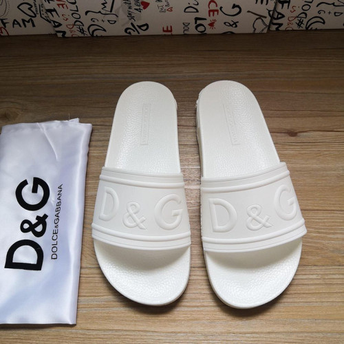 Dolce&Gabbana Womens Mens Shoes Sandals Milano Slides In Rubber And Calfskin Luxury Sandals Beach Wear with Original Box Slippers
