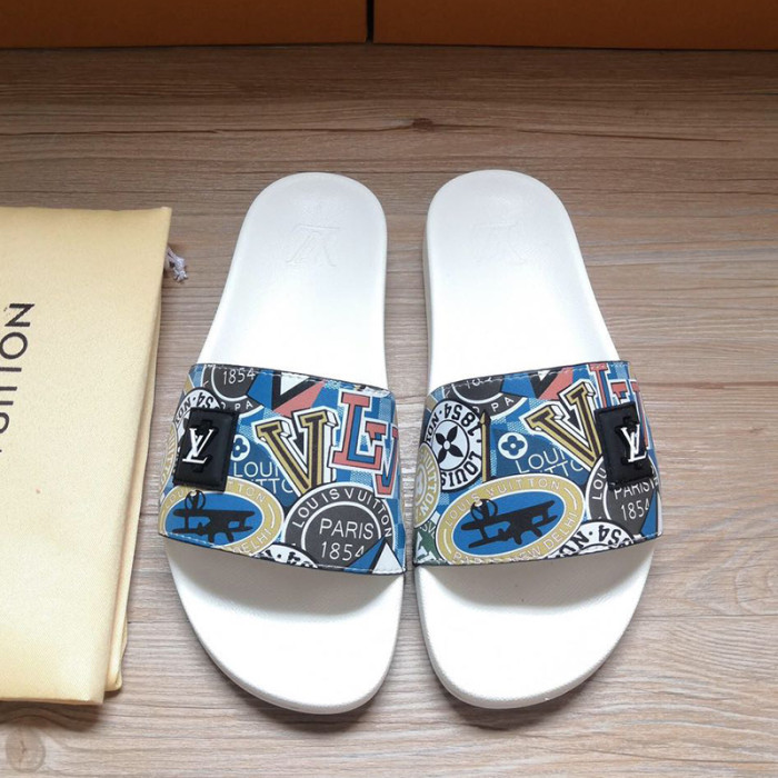 Louis Vuitton Womens Mens Shoes Slippers Sandals Flip Flop Luxury Brand WATERFRONT MULE with Original Box