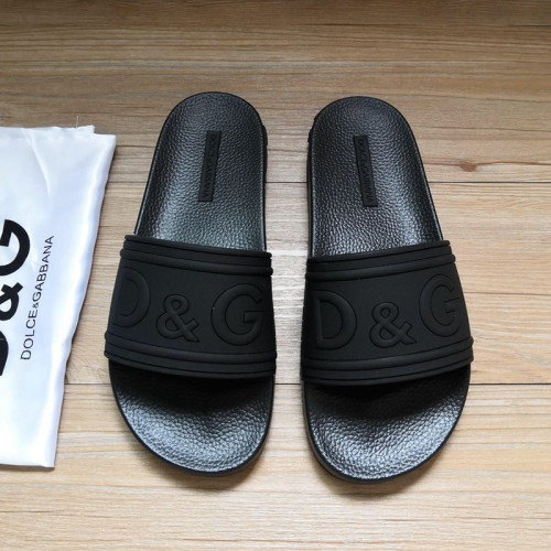 Dolce&Gabbana Womens Mens Shoes Sandals Milano Slides In Rubber And Calfskin Luxury Sandals Beach Wear with Original Box Slippers