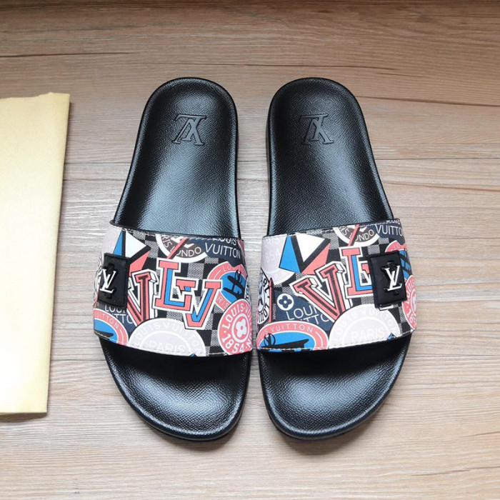 Louis Vuitton Womens Mens Shoes Slippers Sandals Flip Flop Luxury Brand WATERFRONT MULE with Original Box