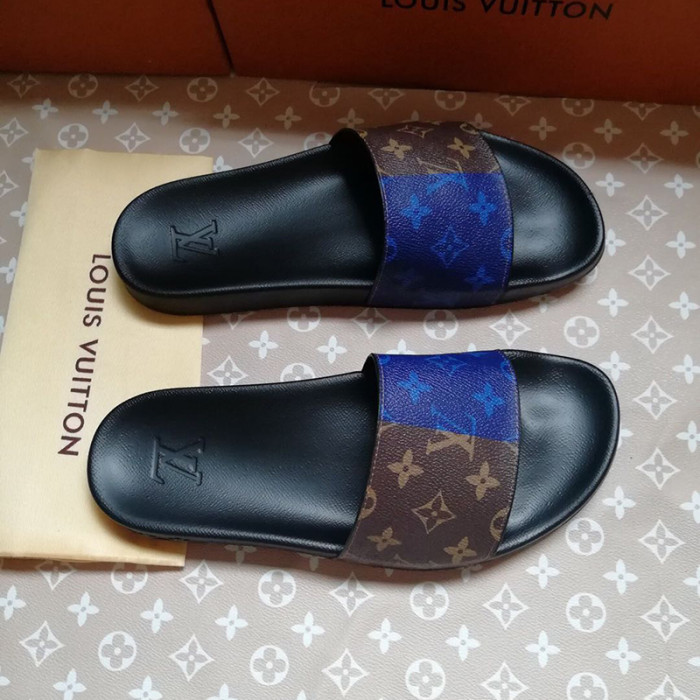Louis Vuitton Womens Mens Shoes Slippers Sandals Flip Flop Luxury Brand WATERFRONT MULE with Original Box