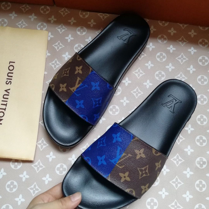 Louis Vuitton Womens Mens Shoes Slippers Sandals Flip Flop Luxury Brand WATERFRONT MULE with Original Box