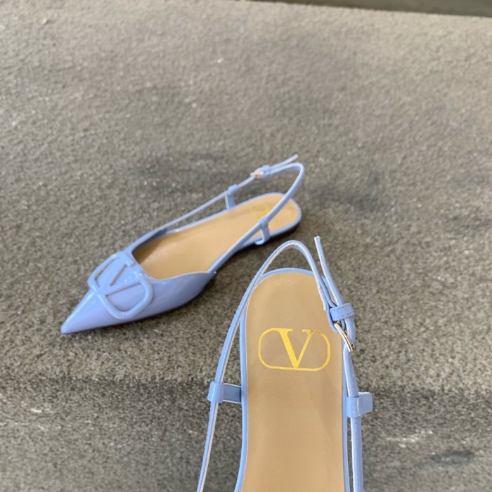 Valentino Women Shoes Mule Flip Flop Sandals VLOGO SIGNATURE CALFSKIN SLINGBACK PUMP Flat with Original Box Luxury Brand