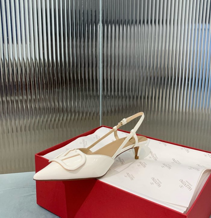 Valentino Women Shoes Mule Flip Flop Sandals VLOGO SIGNATURE CALFSKIN SLINGBACK PUMP 35MM with Original Box