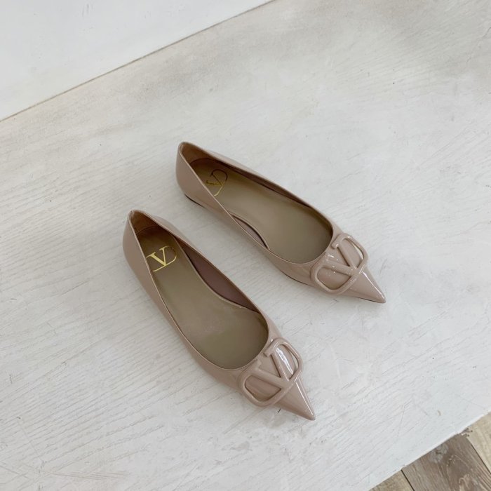 Valentino Women Shoes Mule Flip Flop Sandals VLOGO SIGNATURE CALFSKIN PUMP Flat Luxury Brand with Original Box