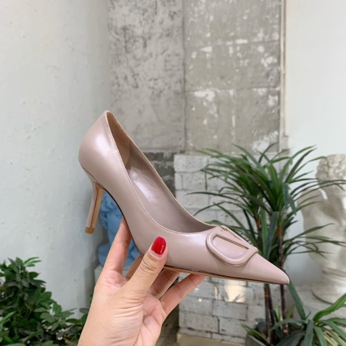 Valentino Women Shoes Mule Flip Flop Sandals VLOGO SIGNATURE CALFSKIN PUMP 80MM Luxury Brand with Original Box