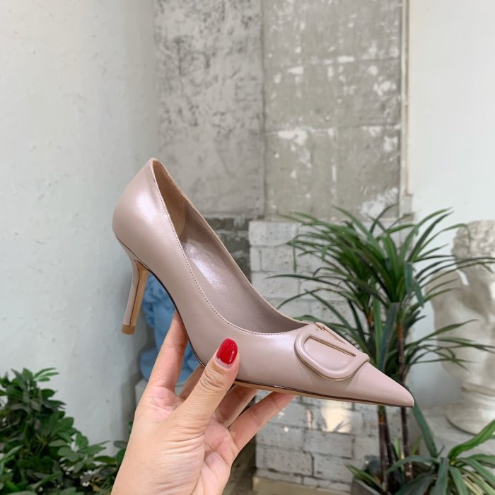 Valentino Women Shoes Mule Flip Flop Sandals VLOGO SIGNATURE CALFSKIN PUMP 80MM Luxury Brand with Original Box