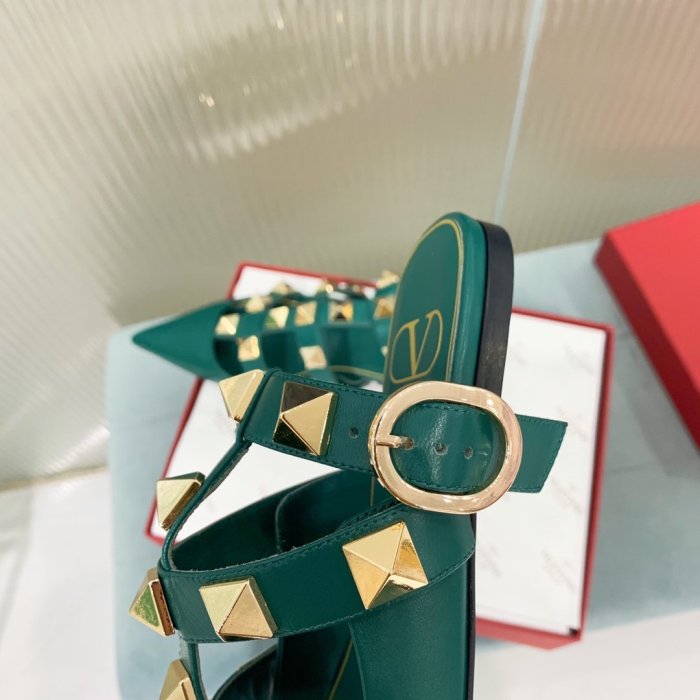 Valentino Women Shoes Mule Flip Flop Sandals ROMAN STUD CALFSKIN BALLET with Original Box Luxury Brand
