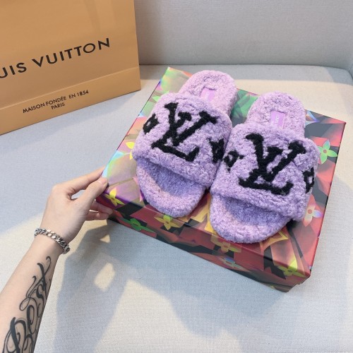 Louis Vuitton Women Shoes Fashion Winter Sandals Slippers Luxury Brand LOCK IT FLAT MULE with Original Box
