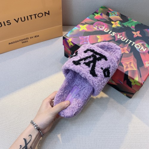 Louis Vuitton Women Shoes Fashion Winter Sandals Slippers Luxury Brand LOCK IT FLAT MULE with Original Box