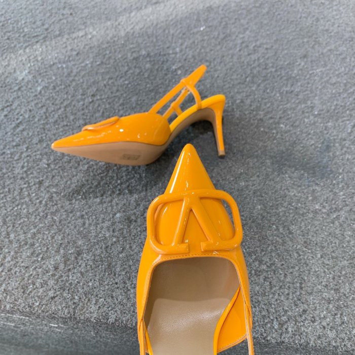 Valentino Women Shoes Mule Flip Flop Sandals VLOGO SIGNATURE CALFSKIN SLINGBACK PUMP 80 MM / 3.15 IN. with Original Box