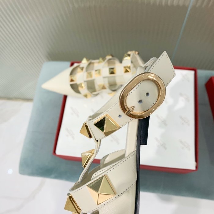 Valentino Women Shoes Mule Flip Flop Sandals ROMAN STUD CALFSKIN BALLET with Original Box Luxury Brand