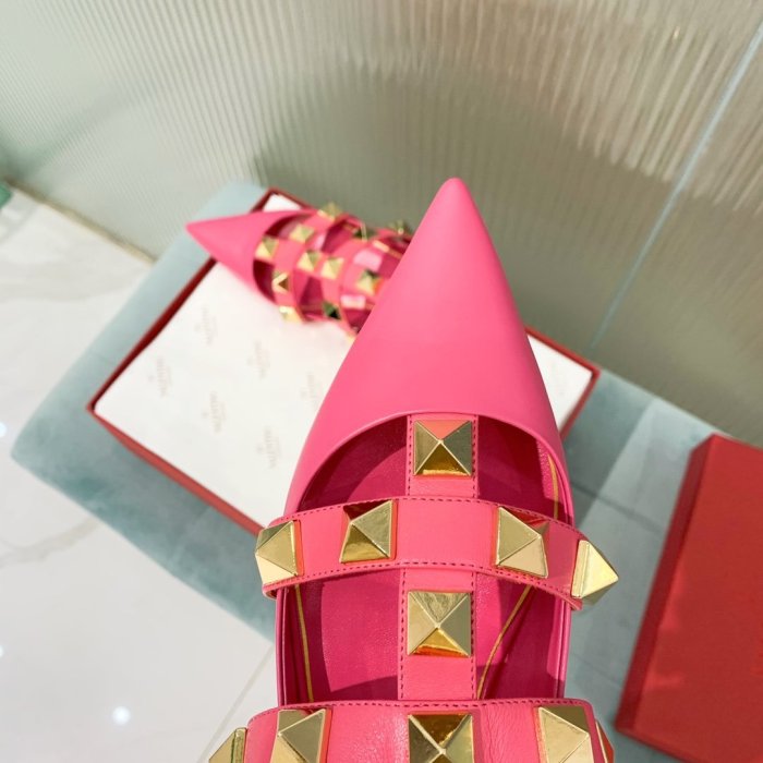 Valentino Women Shoes Mule Flip Flop Sandals ROMAN STUD CALFSKIN BALLET with Original Box Luxury Brand