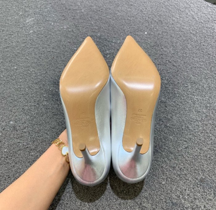 Valentino Women Shoes Mule Flip Flop Sandals VLOGO SIGNATURE CALFSKIN PUMP 80MM Luxury Brand with Original Box