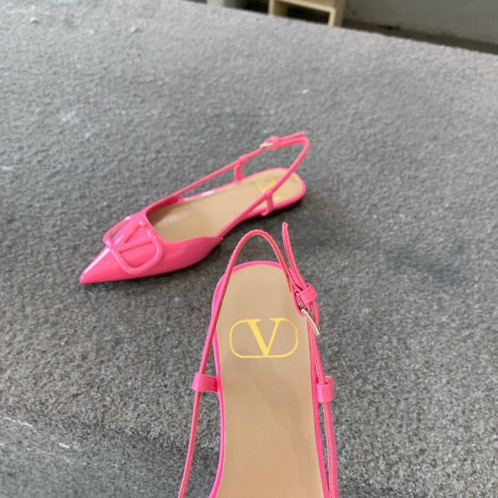 Valentino Women Shoes Mule Flip Flop Sandals VLOGO SIGNATURE CALFSKIN SLINGBACK PUMP Flat with Original Box Luxury Brand
