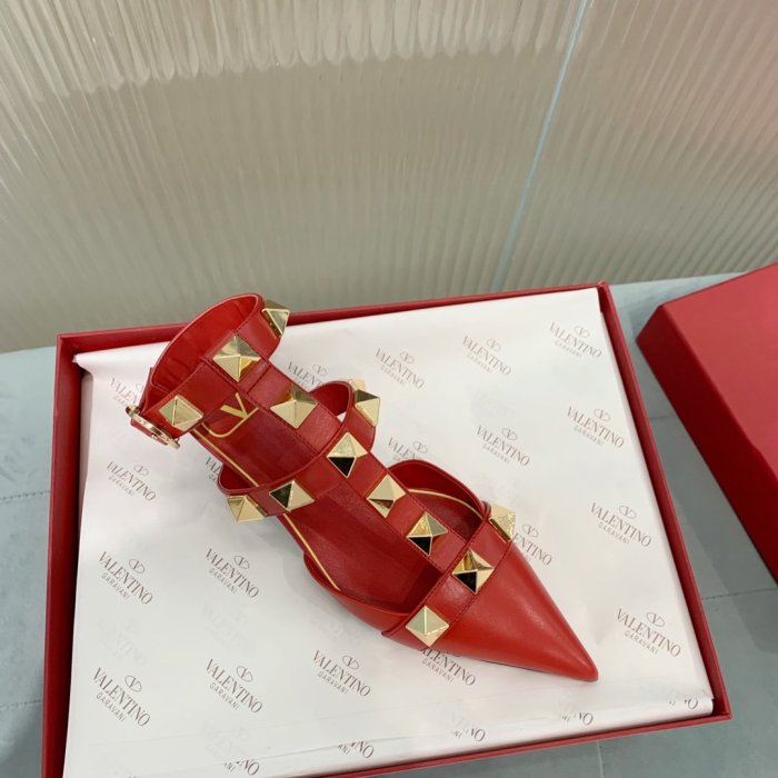 Valentino Women Shoes Mule Flip Flop Sandals ROMAN STUD CALFSKIN PUMP 40 MM with Original Box