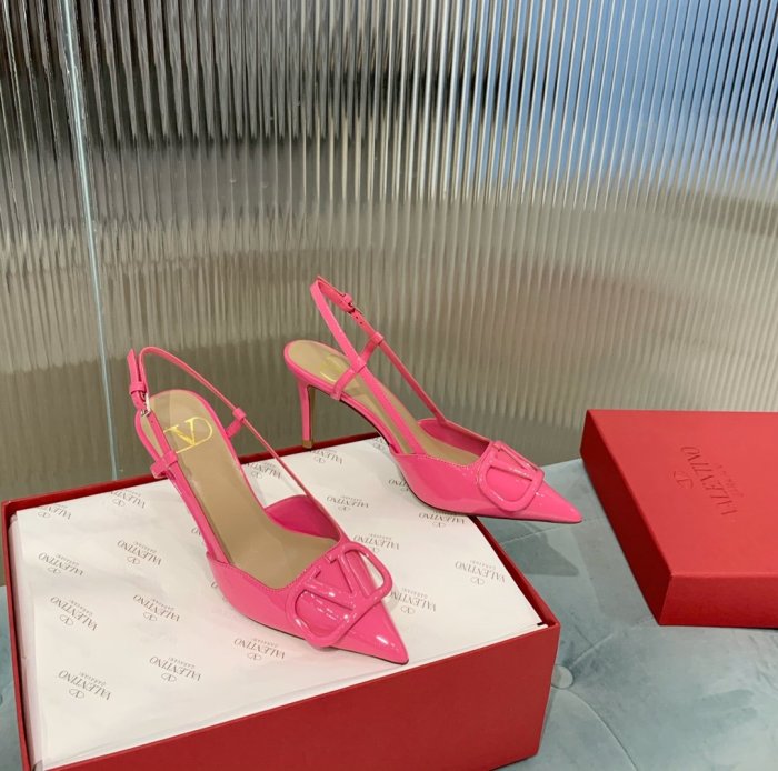 Valentino Women Shoes Mule Flip Flop Sandals VLOGO SIGNATURE CALFSKIN SLINGBACK PUMP 80 MM / 3.15 IN. with Original Box