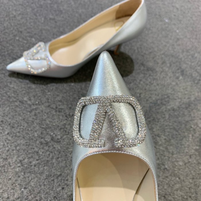 Valentino Women Shoes Mule Flip Flop Sandals VLOGO SIGNATURE CALFSKIN PUMP 80MM Luxury Brand with Original Box