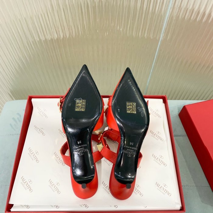 Valentino Women Shoes Mule Flip Flop Sandals ROMAN STUD CALFSKIN PUMP 40 MM with Original Box