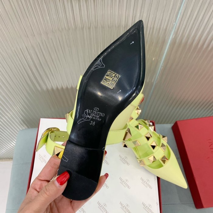 Valentino Women Shoes Mule Flip Flop Sandals ROMAN STUD CALFSKIN BALLET with Original Box Luxury Brand