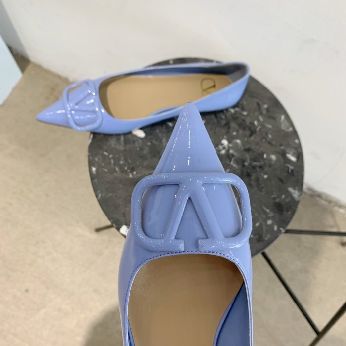 Valentino Women Shoes Mule Flip Flop Sandals VLOGO SIGNATURE CALFSKIN PUMP Flat Luxury Brand with Original Box