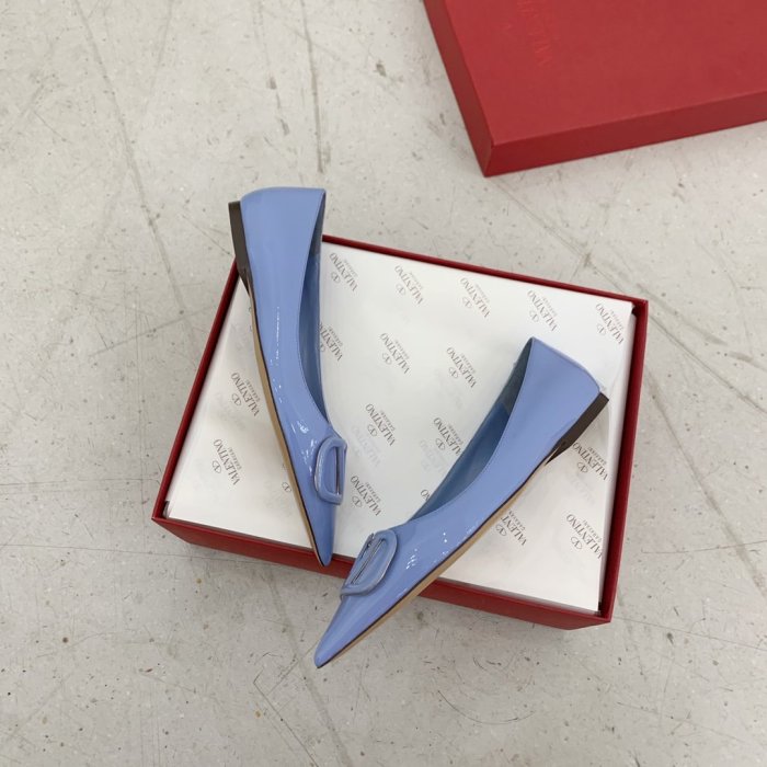 Valentino Women Shoes Mule Flip Flop Sandals VLOGO SIGNATURE CALFSKIN PUMP Flat Luxury Brand with Original Box