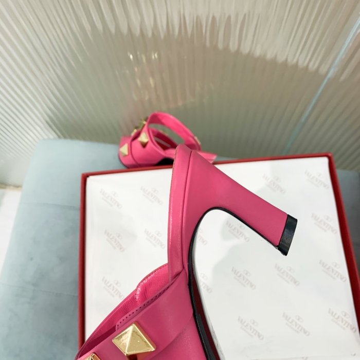 Valentino Women Shoes Mule Flip Flop Sandals ROMAN STUD MULE IN CALFSKIN 65 MM with Original Box