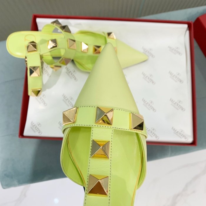 Valentino Women Shoes Mule Flip Flop Sandals ROMAN STUD CALFSKIN PUMP 40 MM with Original Box