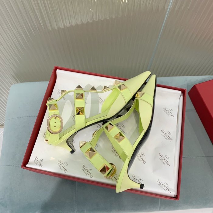 Valentino Women Shoes Mule Flip Flop Sandals ROMAN STUD CALFSKIN PUMP 40 MM with Original Box