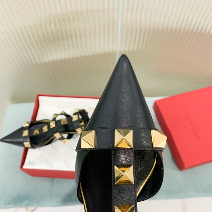 Valentino Women Shoes Mule Flip Flop Sandals ROMAN STUD CALFSKIN PUMP 40 MM VW0S0CB3ZWM0NO with Original Box