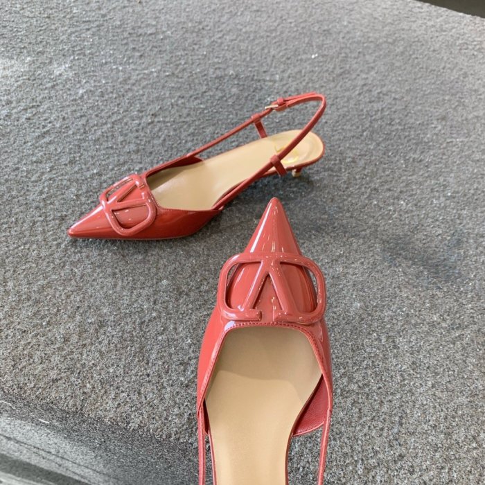 Valentino Women Shoes Mule Flip Flop Sandals VLOGO SIGNATURE CALFSKIN SLINGBACK PUMP 35MM with Original Box