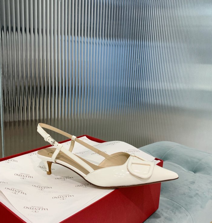 Valentino Women Shoes Mule Flip Flop Sandals VLOGO SIGNATURE CALFSKIN SLINGBACK PUMP 35MM with Original Box