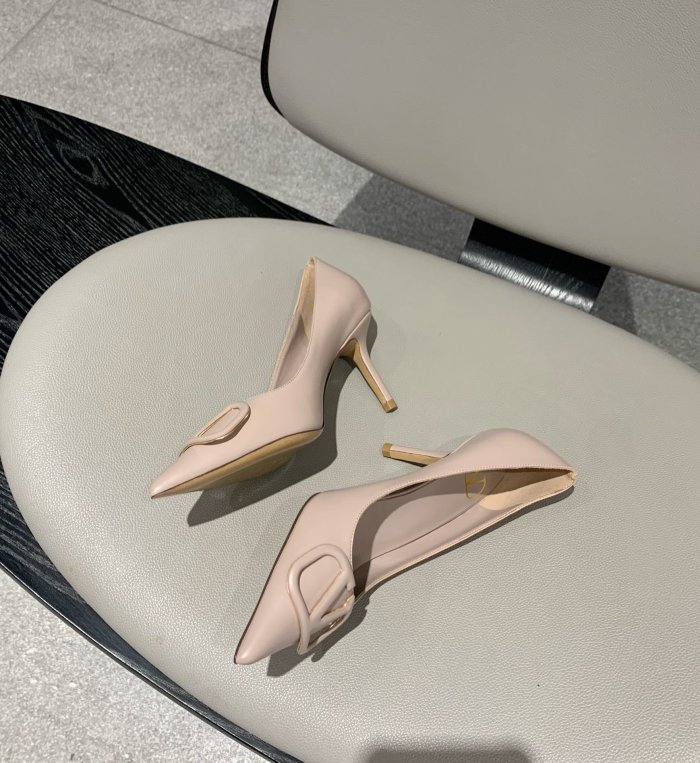 Valentino Women Shoes Mule Flip Flop Sandals VLOGO SIGNATURE CALFSKIN PUMP 80MM Luxury Brand with Original Box