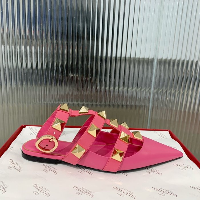 Valentino Women Shoes Mule Flip Flop Sandals ROMAN STUD CALFSKIN BALLET with Original Box Luxury Brand