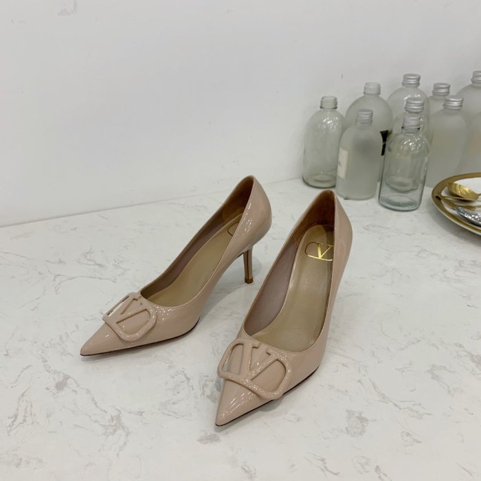 Valentino Women Shoes Mule Flip Flop Sandals VLOGO SIGNATURE CALFSKIN PUMP 80MM Luxury Brand with Original Box