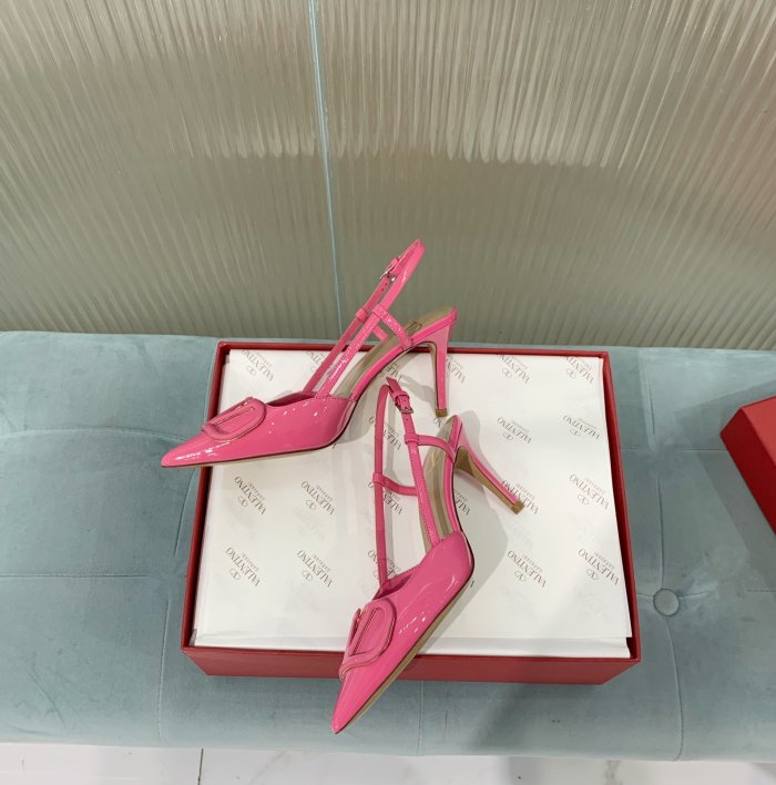 Valentino Women Shoes Mule Flip Flop Sandals VLOGO SIGNATURE CALFSKIN SLINGBACK PUMP 80 MM / 3.15 IN. with Original Box