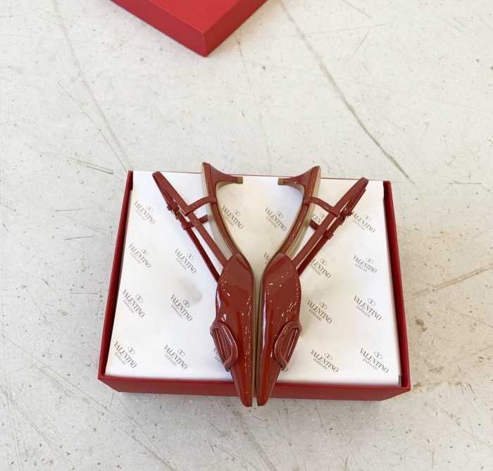 Valentino Women Shoes Mule Flip Flop Sandals VLOGO SIGNATURE CALFSKIN SLINGBACK PUMP 35MM with Original Box