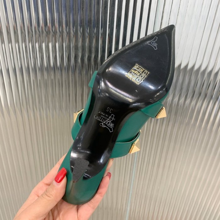 Valentino Women Shoes Mule Flip Flop Sandals ROMAN STUD MULE IN CALFSKIN 65 MM with Original Box