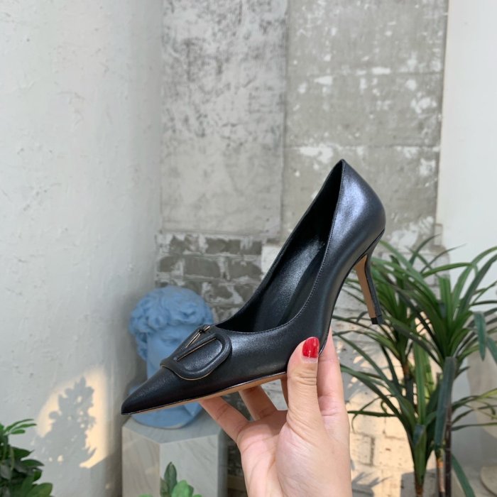 Valentino Women Shoes Mule Flip Flop Sandals VLOGO SIGNATURE CALFSKIN PUMP 80MM Luxury Brand with Original Box